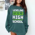 Leveling Up To High School Tee Shirt Gaming Graduation Comfort Colors Sweatshirt Blue Spruce
