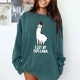 LLama Graduation I Got My Dipllama Cute Llama Comfort Colors Sweatshirt Blue Spruce