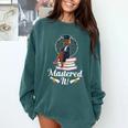 Mastered It Black Girl Masters Degree Graduation Black Queen Comfort Colors Sweatshirt Blue Spruce