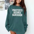 MASTER'S DEGREE SURVIVOR Graduation Grad College Comfort Colors Sweatshirt Blue Spruce