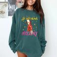 By Any Means Necessary Graduation HBCU Educated Girl Comfort Colors Sweatshirt Blue Spruce