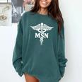 MSN Letters On Caduceus Medical Emblem MSN Nurse Graduation Comfort Colors Sweatshirt Blue Spruce