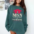 Msn Master Of Science In Nursing College Graduation Premium Tri-Blend Comfort Colors Sweatshirt Blue Spruce