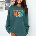 MSW Est 2025 Graduation School Social Worker Shirt Master Comfort Colors Sweatshirt Blue Spruce