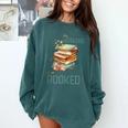 'My Weekend Is All Booked' Reading Book Introvert Librarian Comfort Colors Sweatshirt Blue Spruce