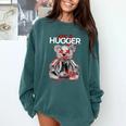 Not A Hugger Teddy Bear Antisocial Introvert Comfort Colors Sweatshirt Blue Spruce