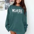 Nurse Est 2018 Nursing School Graduation Comfort Colors Sweatshirt Blue Spruce