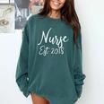Nurse Established 2018 Shirt Nursing School Graduation Comfort Colors Sweatshirt Blue Spruce