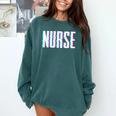 Nurse Glitch Aesthetic Graduation Nurse Glitch Graphic Art Comfort Colors Sweatshirt Blue Spruce