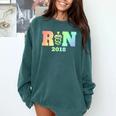 Nurse Graduation Shirt RN Est 2018 Rainbow Tshirt Comfort Colors Sweatshirt Blue Spruce