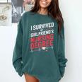 Nurse Graduation I Survived My Girlfriends Nursing Degree Comfort Colors Sweatshirt Blue Spruce