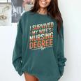 Nurse Graduation I Survived My Wife'S Nursing Degree Nurse Comfort Colors Sweatshirt Blue Spruce
