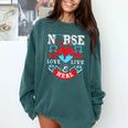 Nurse Live Love Heal Graduation Appreciation Valentines Day Comfort Colors Sweatshirt Blue Spruce