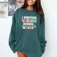 Nurse I Survived Nursing School Class Of 2025 Graduation Comfort Colors Sweatshirt Blue Spruce