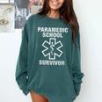 Paramedic School Survivor EMT-P Graduation Idea Comfort Colors Sweatshirt Blue Spruce
