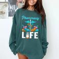 Pharmacy Life Pharmacist Chemist Student PharmD Graduation Comfort Colors Sweatshirt Blue Spruce