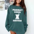 Pharmacy School Survivor PharmD Graduation T-Shirt Comfort Colors Sweatshirt Blue Spruce