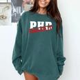 PHD Nailed It Graduation Doctorate Graduate Comfort Colors Sweatshirt Blue Spruce
