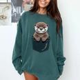 Pocket Otter Lover Introvert Cute Animal Fun Surprise Comfort Colors Sweatshirt Blue Spruce Pocket Otter Lover Introvert Cute Animal Fun Surprise Comfort Colors Sweatshirt Blue Spruce