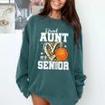 Proud Aunt Of A 2026 Senior Basketball Graduation Leopard Premium Tri-Blend Comfort Colors Sweatshirt Blue Spruce