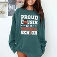 Proud Cousin Of a Football Senior 2026 Graduation Gifts Comfort Colors Sweatshirt Blue Spruce