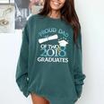 Proud Dad Of Two 2018 Graduates Twin Dads Graduation Comfort Colors Sweatshirt Blue Spruce