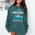 Proud Godfather Of Three 2023 Graduate 23 Class Graduation Comfort Colors Sweatshirt Blue Spruce