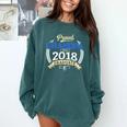 Proud Grandpa Of 2018 Senior Shirt Graduation Grad Comfort Colors Sweatshirt Blue Spruce