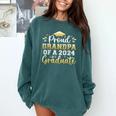 Proud Grandpa Of a 2024 Graduate Senior Graduation Men Comfort Colors Sweatshirt Blue Spruce