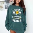 Proud Mom Of Baseball Senior 2026 Graduation Comfort Colors Sweatshirt Blue Spruce