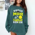 Proud Mom Of a Softball Senior Class Of 2025 Graduation Comfort Colors Sweatshirt Blue Spruce
