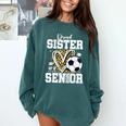 Proud Sister Of A 2026 Senior Soccer Graduation Leopard Comfort Colors Sweatshirt Blue Spruce