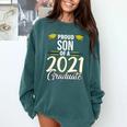 Proud Son Of A 2021 Graduate Graduation Clothes MBA PhD Comfort Colors Sweatshirt Blue Spruce