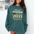 Proud Stepdad Class Of 2021 Graduate Senior 21 Graduation Comfort Colors Sweatshirt Blue Spruce
