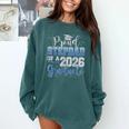 Proud Stepdad Of Senior 2026 Class Of 2026 Graduation Comfort Colors Sweatshirt Blue Spruce
