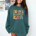 Retro Groovy In My Master's Degree Era Graduation Master Comfort Colors Sweatshirt Blue Spruce