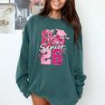 Retro Senior 2026 Coquette Bow Graduation Class Of 2026 Comfort Colors Sweatshirt Blue Spruce