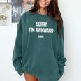 Retro Sorry I'm Awkward Sorry Introvert Awkward Comfort Colors Sweatshirt Blue Spruce