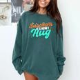 Sarcasm It's How I Hug Sarcastic Humor Introvert Comfort Colors Sweatshirt Blue Spruce