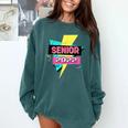 Senior 2022 Graduation Class Of 2022 Retro 90's Graduation Comfort Colors Sweatshirt Blue Spruce