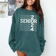 Senior 2024 Graduation Graduate Class Of 2024 Women Boy Girl Comfort Colors Sweatshirt Blue Spruce