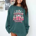 Senior 2026 Class Of 26 Coquette Pink Bow Graduation Cousin Comfort Colors Sweatshirt Blue Spruce