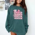 Senior 2026 Class Of 2026 Cute Coquette Pink Bow Graduation Comfort Colors Sweatshirt Blue Spruce