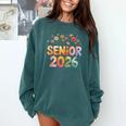 Senior 2026 Groovy Retro Grad Class Of 2026 Graduation Kids Comfort Colors Sweatshirt Blue Spruce