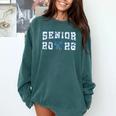 Senior 26 Graduation Class Of 2026 Bow Blue Toile Floral Comfort Colors Sweatshirt Blue Spruce