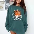 Senior Basketball Class Of 2026 Coquette Graduation Day Comfort Colors Sweatshirt Blue Spruce