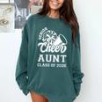 Senior Cheerleader Aunt Cheer Class Of 2026 Graduation Women Comfort Colors Sweatshirt Blue Spruce