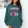 Senior Cheerleader Grandma Cheer Class Of 2026 Graduation Comfort Colors Sweatshirt Blue Spruce