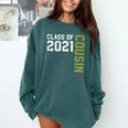 Senior Class Of 2021 Cousin Graduation Comfort Colors Sweatshirt Blue Spruce