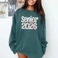 Senior Class Of 2026 Graduation 2026 Coquette Pink Bow Cute Comfort Colors Sweatshirt Blue Spruce